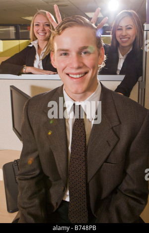 Office workers having fun Stock Photo