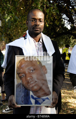 Thousands marched through London with parents & families of murdered teen victims of gun and knife crime Sept 20th 2008. Stock Photo