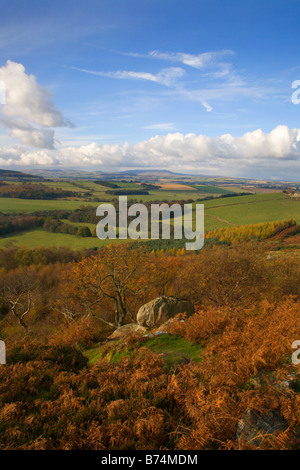 View toward the Cheviots near Edlingham Northumberland England Stock Photo