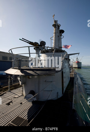 Deck machine gun aboard USS Pampanito Stock Photo