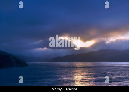 New Zealand, South Island, Picton, Marlborough Sounds, view from ferry boat. Stock Photo