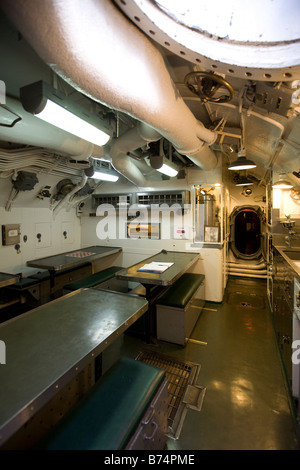 Mess Hall or Dining room aboard USS Pampanito Stock Photo