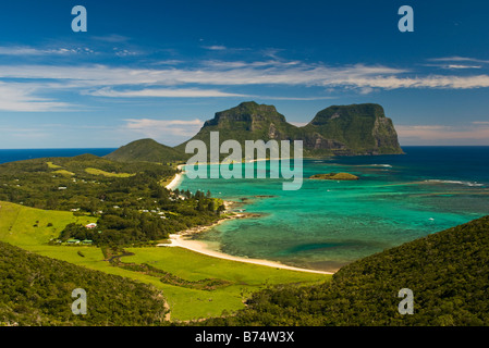 'Aerial view of island, Lord Howe Island,  Australia.' Stock Photo