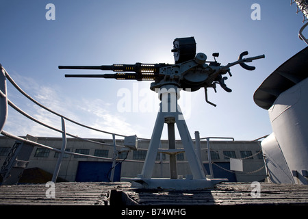 Deck machine gun aboard USS Pampanito Stock Photo