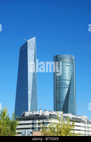 Tower Espacio and Tower Cristal. Madrid. Spain. Stock Photo