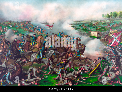 Battle of Five Forks, Va. Charge of General Sheridan April 1st 1865 Stock Photo