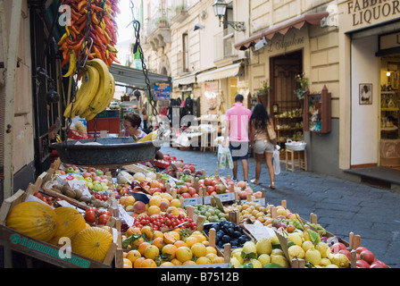 Vegetables on sale in a lane in Sorrento Bay of Naples Stock Photo