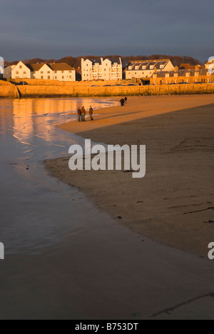 Warm sunset on seafront of Elie East Neuk Fife Scotland Stock Photo