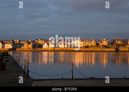 Warm sunset on seafront of Elie East Neuk Fife Scotland Stock Photo