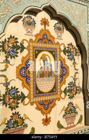 wall painting frescoe at the anandilal poddar haveli nawalgarh Stock Photo