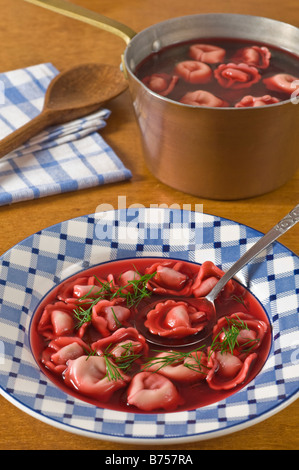 Borscht beetroot soup Polish style Stock Photo