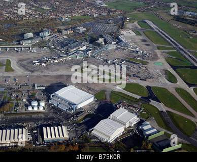 Manchester Airport from the air, Northern England Stock Photo