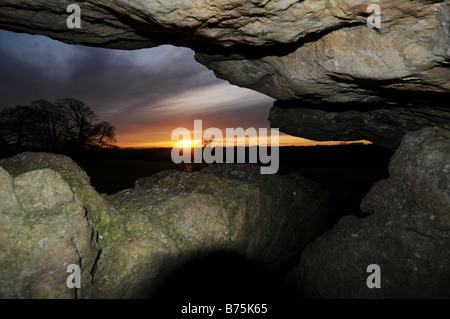 St Lythan s megalithic long barrow burial chamber near St Nicholas Vale of Glamorgan South Wales Stock Photo