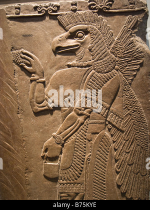 Assyrian eagle-headed protective spirit from Nimrud, Temple of Ninurta Stock Photo