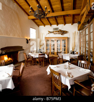 Banquet dining room with several tables Stock Photo