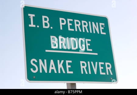 I B Perrine Bridge Sign Twin Falls Idaho USA Stock Photo