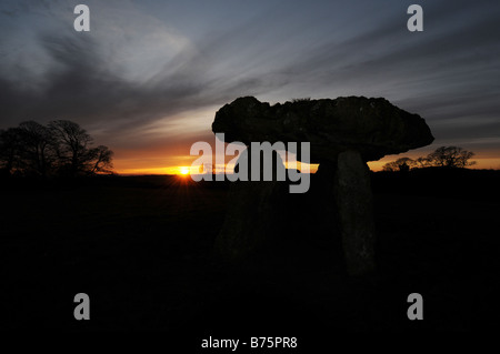 St Lythans megalithic long barrow burial chamber near St Nicholas Vale of Glamorgan South Wales Stock Photo