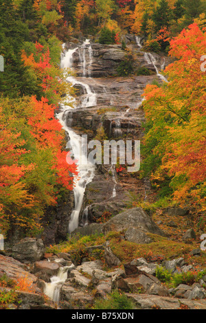 Silver Cascade, Crawford Notch, North Conway, White Mountains, New Hampshire, USA Stock Photo