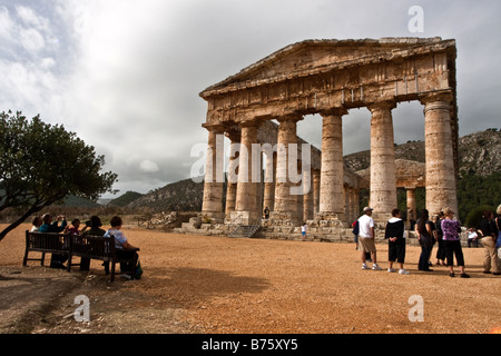 Segesta's temple, Sicily, Italy Stock Photo