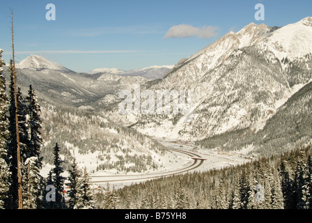 Interstate I-70 as seen from Copper Mtn. Stock Photo