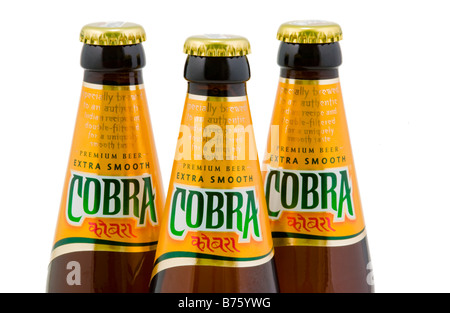 Bottle of Cobra Indian lager beer brewed and bottled in the European Union for Cobra Beer Ltd Stock Photo