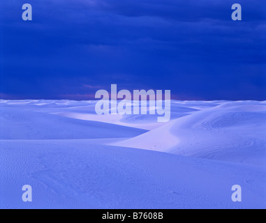 Twilight on the gypsum sands, White Sands National Monument, New Mexico Stock Photo