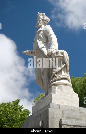 Captain James Cook Statue, Victoria Square, Christchurch, Canterbury, New Zealand Stock Photo