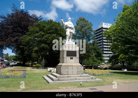 Captain Robert Falcon Scott statue, Worcester Street, Christchurch, Canterbury Region, New Zealand Stock Photo
