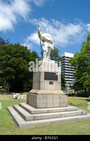Captain Robert Falcon Scott statue, Worcester Street, Christchurch, Canterbury, New Zealand Stock Photo