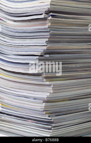 Close up of the corner in a stack of magazines Stock Photo