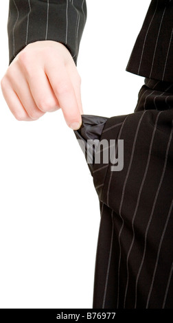 hand showing empty pockets Stock Photo
