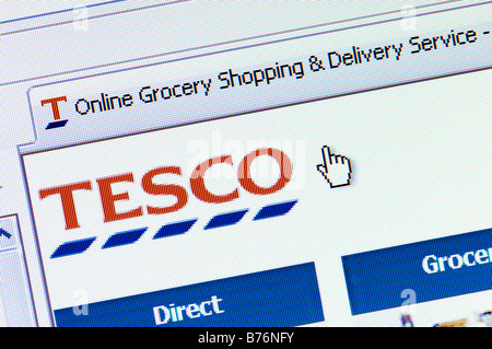 Macro screenshot of Tesco online shopping website (Editorial use only) Stock Photo