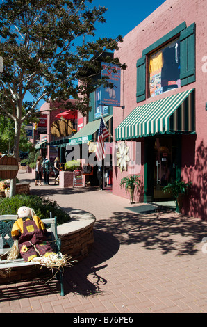 A quiet pedestrian street downtown Sedona Arizona USA Stock Photo