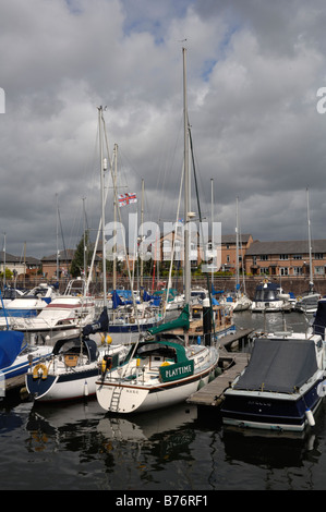 Boats in Penarth Marina Cardiff Bay Cardiff Wales UK Europe Stock Photo