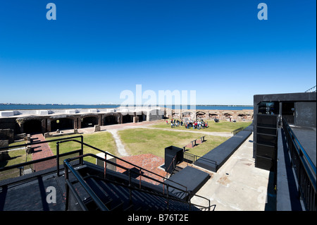 Parade Ground from Battery Huger, Fort Sumter (site of the opening shots of the American Civil War), Charleston, South Carolina Stock Photo