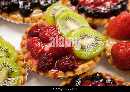 Fresh fruit tarts Stock Photo