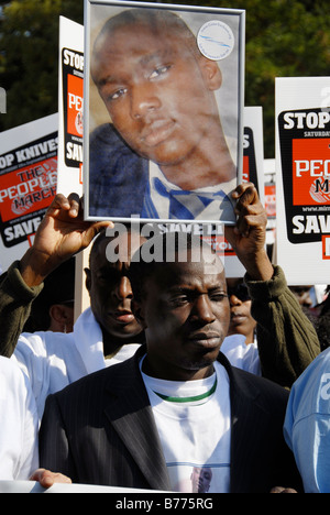 Thousands marched through London with parents & families of murdered teen victims of gun and knife crime Sept 20th 2008. Stock Photo