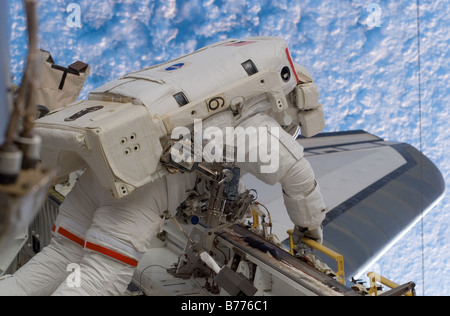 Astronaut Red Walheim in space Stock Photo