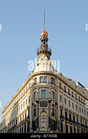 Front, Banco Espanol de Credito, bank, Calle de Alcala, Madrid, Spain, Europe Stock Photo