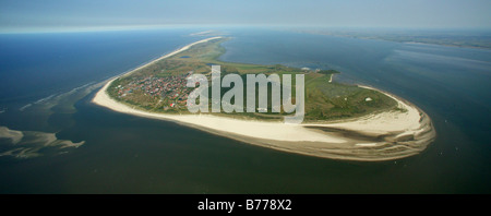 Aerial photograph, beach, Langeoog, East Frisian Islands, North Sea, mud flats, Wattenmeer, Lower Saxony, Germany, Europe Stock Photo