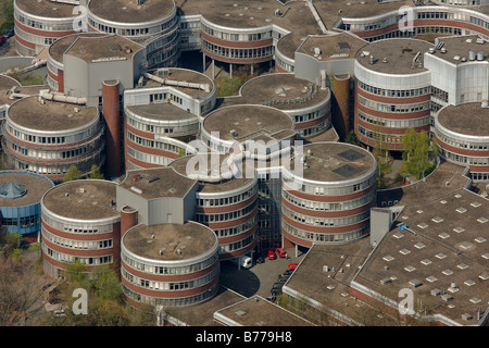 Aerial photo, Essen University, the Gerhard Mercator University, 'biscuit tins', Duisburg, Ruhr area, North Rhine-Westphalia, G Stock Photo