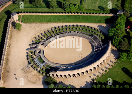 Aerial view, reconstructed colosseum, fighting grounds, Archaeologischer Park Xanten, Xanten Archaeological Park, Colonia Ulpia Stock Photo
