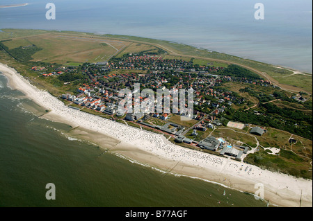 Aerial photograph of Wangerooge, East Frisian Islands, Lower Saxony, Germany, Europe Stock Photo