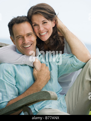 Portrait of couple hugging Stock Photo