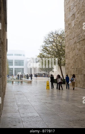 Visitors walking at the J Paul Getty Museum in Los Angeles California Stock Photo