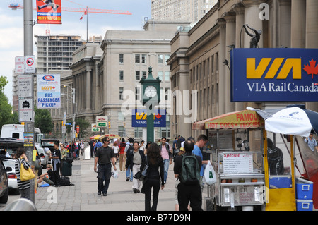 A beautiful August day, afternoon rush-hour 5:15PM outside Union Station, Toronto, Ontario, Canada Stock Photo