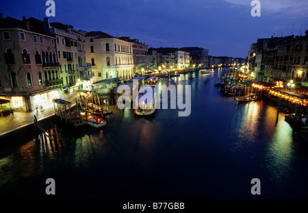 View from Ponte di Rialto, Rialto Bridge, over Canal Grande, Venice, Italy, Europe Stock Photo