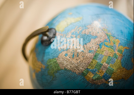 North America on globe Stock Photo