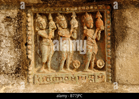 Ancient ceramic tile on Ananda Temple in Bagan, Burma, Myanmar, Asia