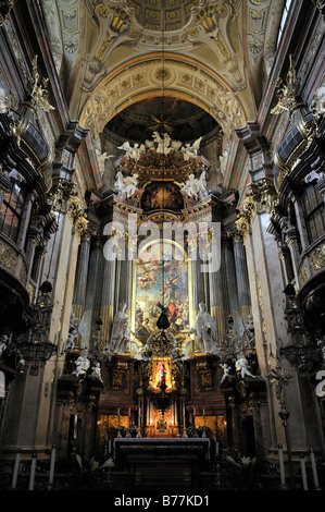 Altar in St. Peter's Church, Peterskirche, Vienna, Austria, Europe Stock Photo